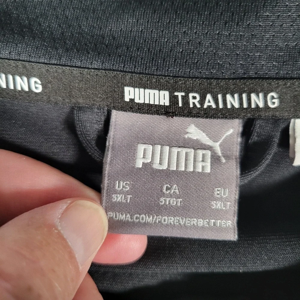 Puma Track Jacket Mens 3XL Black Full Zip Training Mock Neck Athletic Logo
